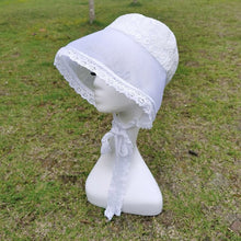 Load image into Gallery viewer, White Black Women Sun Hat with Neck Flap Wide Brim Outdoor Ladies Floppy Travel Packable UV Hat Lace Up Wide Brim Hat