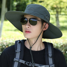 Load image into Gallery viewer, 2020 new outdoor sunscreen anti-ultraviolet quick-drying hat men's fashion mountaineering sun hat big edge fisherman hat

