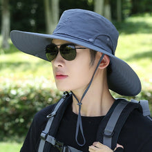Load image into Gallery viewer, 2020 new outdoor sunscreen anti-ultraviolet quick-drying hat men's fashion mountaineering sun hat big edge fisherman hat
